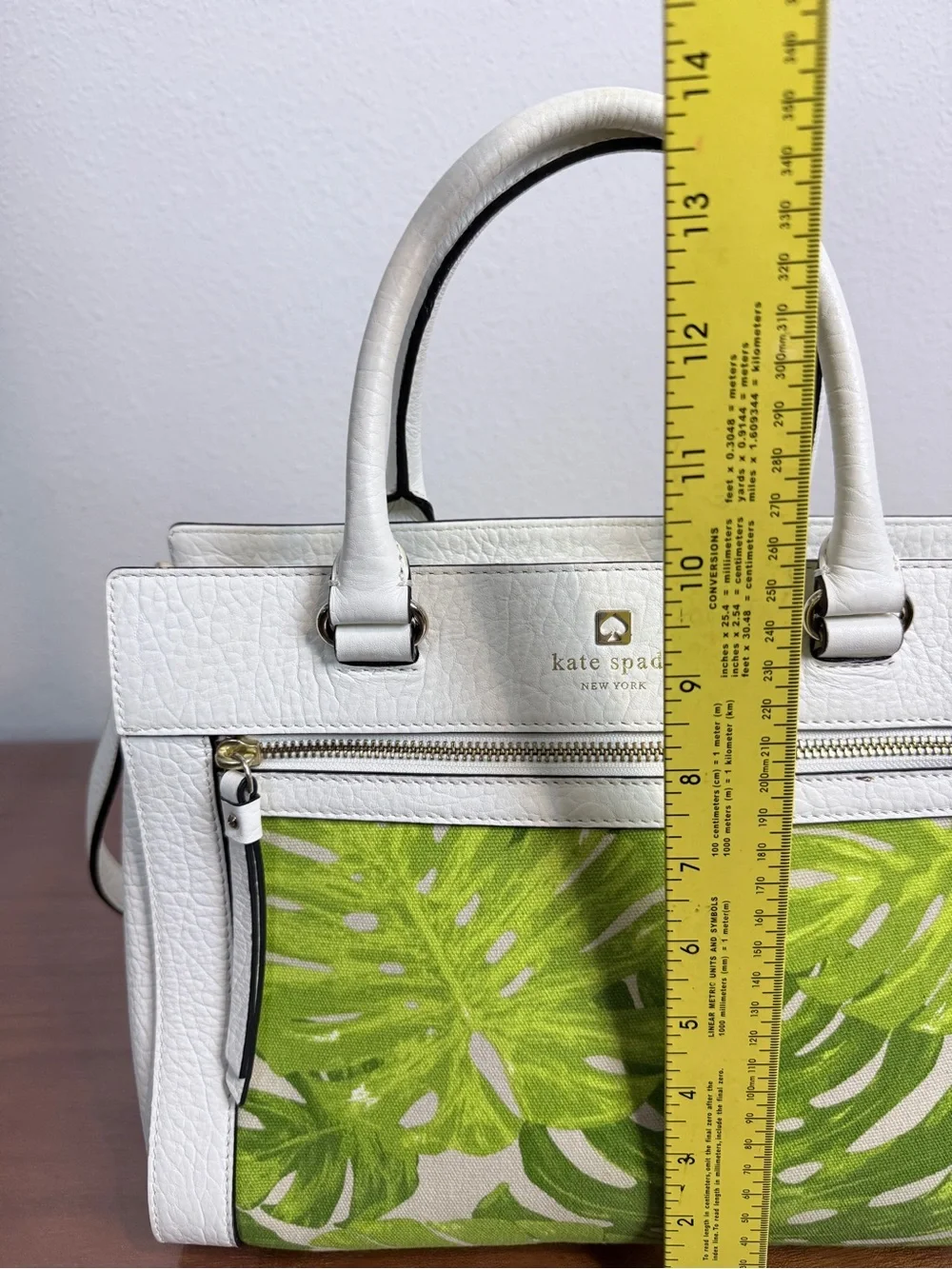 kate spade Perri Lane Romy Leather Satchel Monstera Leaf